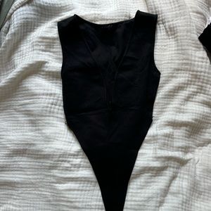 Revolve HOURS Deep V Bodysuit with Chains